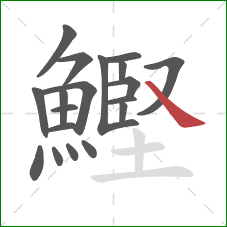 鰹的笔顺第19画：捺