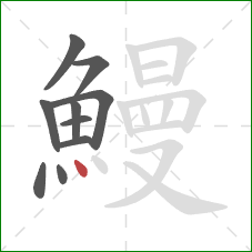 鰻的笔顺第10画：点