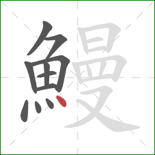 鰻的笔顺第11画：点