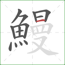 鰻的笔顺第15画：横