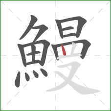 鰻的笔顺第18画：竖