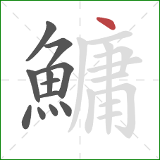 鱅的笔顺第12画：点