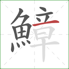 鱆的笔顺第16画：横