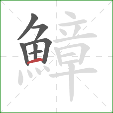 鱆的笔顺第7画：横