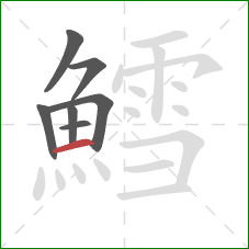 鱈的笔顺第7画：横