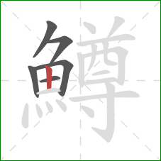 鱒的笔顺第6画：竖