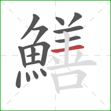 鱔的笔顺第16画：横