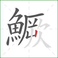 鱖的笔顺第18画：竖