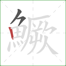 鱖的笔顺第3画：竖