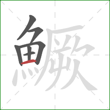 鱖的笔顺第7画：横