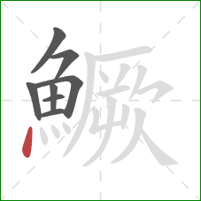 鱖的笔顺第8画：点
