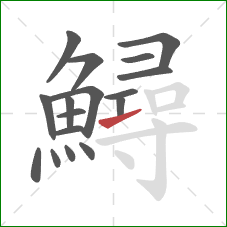 鱘的笔顺第17画:提 鱘的笔顺第17画:提