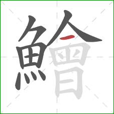鱠的笔顺第14画：横