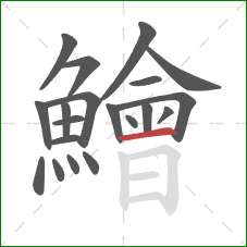 鱠的笔顺第20画：横