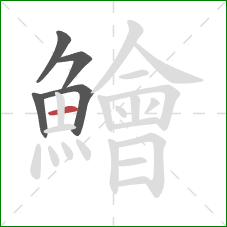 鱠的笔顺第5画：横