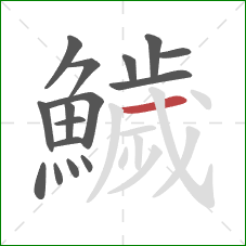 鱥的笔顺第16画：横