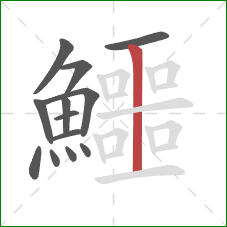 鱷的笔顺第13画：竖