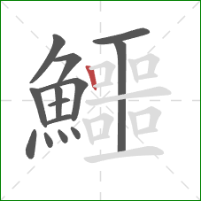 鱷的笔顺第14画：竖