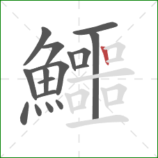 鱷的笔顺第17画：竖