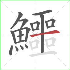 鱷的笔顺第20画：横