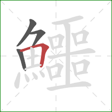 鱷的笔顺第4画：横折