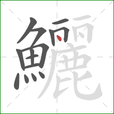 鱺的笔顺第15画:点 鱺的笔顺第15画:点