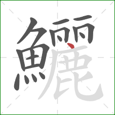 鱺的笔顺第20画:点 鱺的笔顺第20画:点