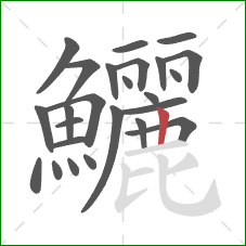 鱺的笔顺第25画:竖 鱺的笔顺第25画:竖