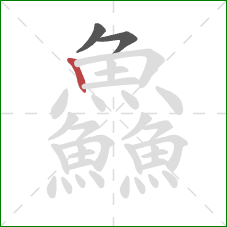鱻的笔顺第3画：竖