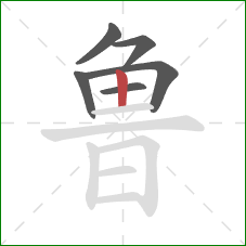 鲁的笔顺第6画：竖
