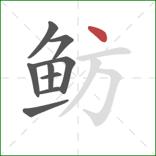 鲂的笔顺第9画:点 鲂的笔顺第9画:点