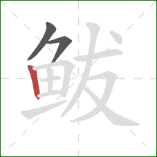 鲅的笔顺第3画：竖