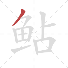 鲇的笔顺第1画:撇 鲇的笔顺第1画:撇