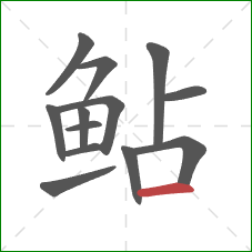 鲇的笔顺第13画:横 鲇的笔顺第13画:横