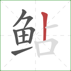 鲇的笔顺第9画:竖 鲇的笔顺第9画:竖
