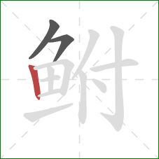 鲋的笔顺第3画：竖