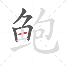 鲍的笔顺第5画：横