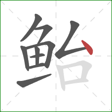 鲐的笔顺第10画：点