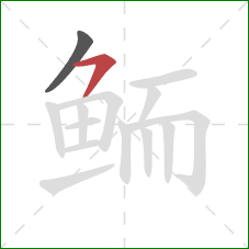 鲕的笔顺第2画：横撇