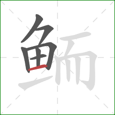 鲕的笔顺第7画：横