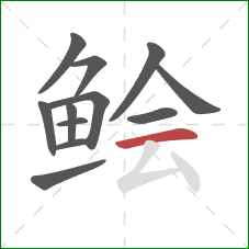 鲙的笔顺第12画：横