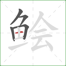 鲙的笔顺第5画：横
