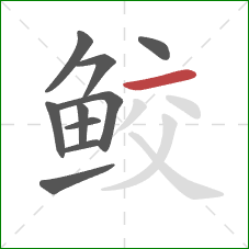 鲛的笔顺第10画：横