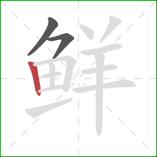 鲜的笔顺第3画：竖