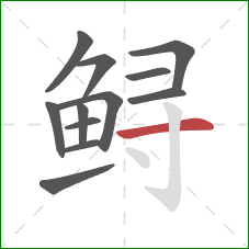 鲟的笔顺第12画：横