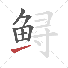 鲟的笔顺第8画：提