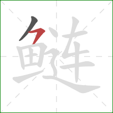 鲢的笔顺第2画：横撇