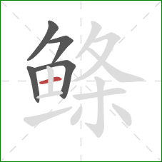 鲦的笔顺第5画：横