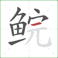 鲩的笔顺第12画:横 鲩的笔顺第12画:横