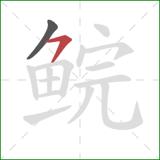 鲩的笔顺第2画:横撇 鲩的笔顺第2画:横撇